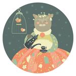 复古猫咪插画