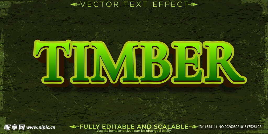 绿色字体 TIMBER 设计图