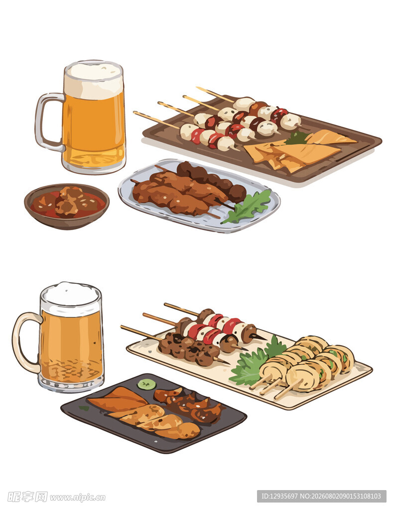 美味烧烤配啤酒