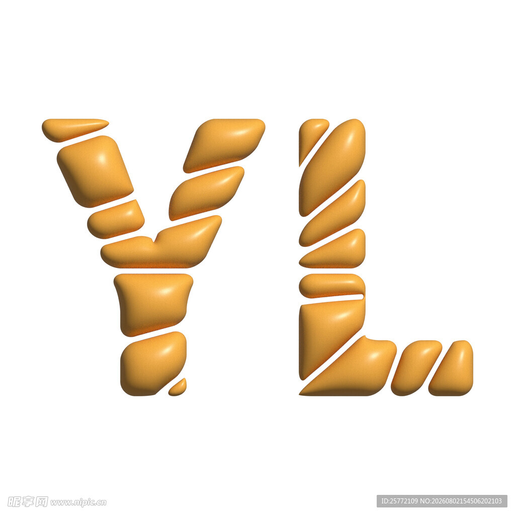 立体碎块字母yL