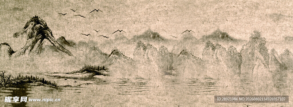 水墨山水图景