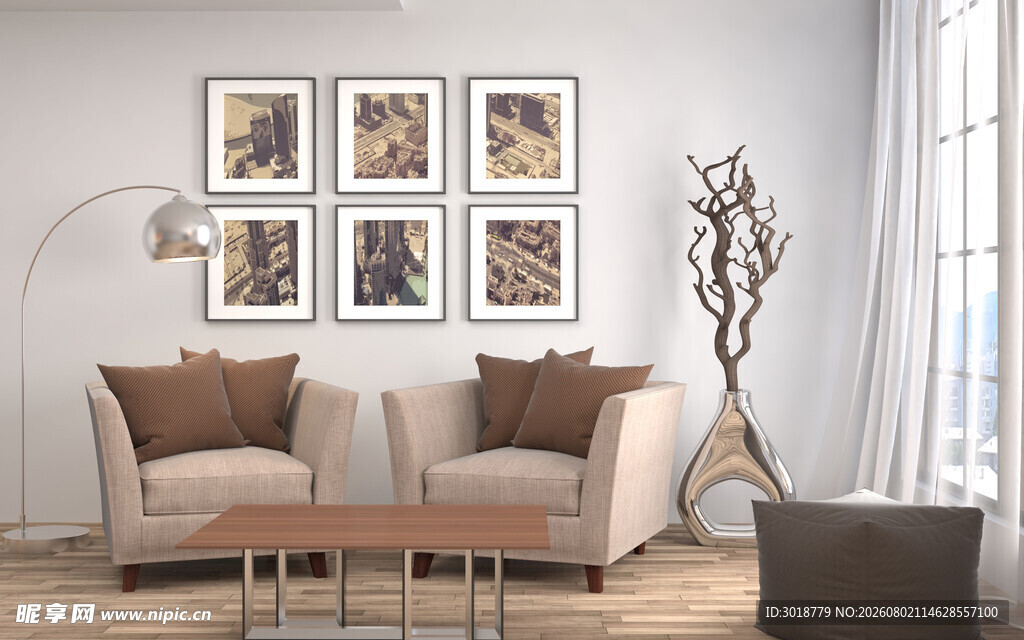 现代简约风客厅装饰画