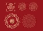 中式金色花纹装饰图案