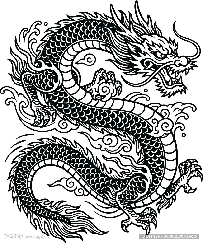 中国龙纹图案设计