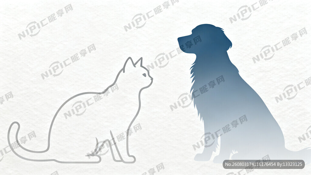 极简轻奢宠物医院墙面壁画