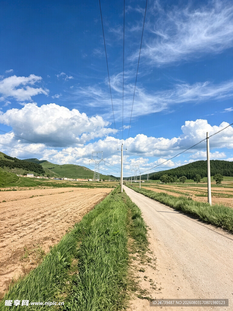 乡间小路田园风光美景