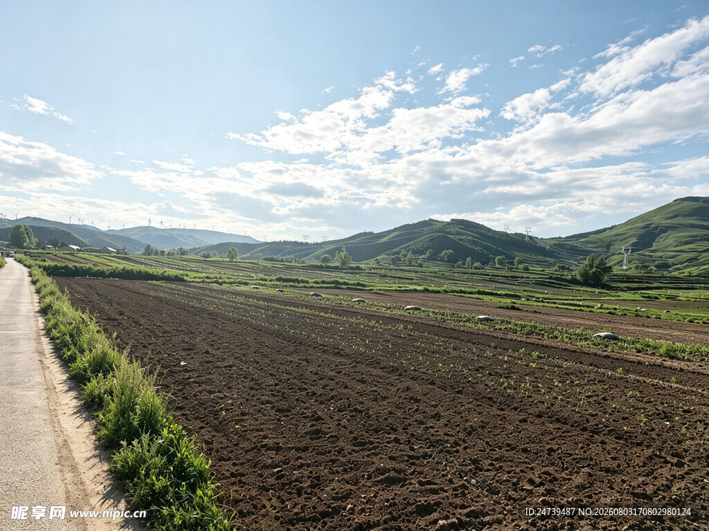 田野风光宁静的乡村景致