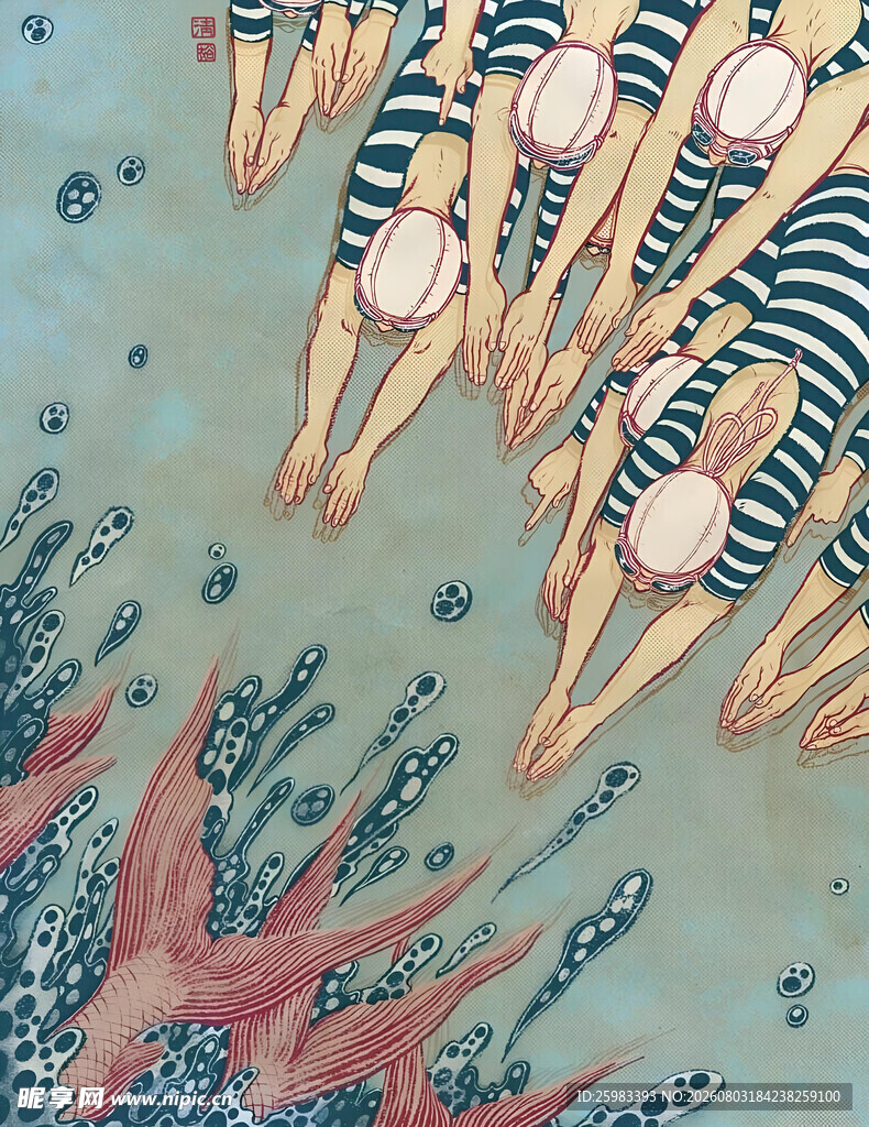泳者插画