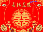 红色婚礼舞台背景设计模板