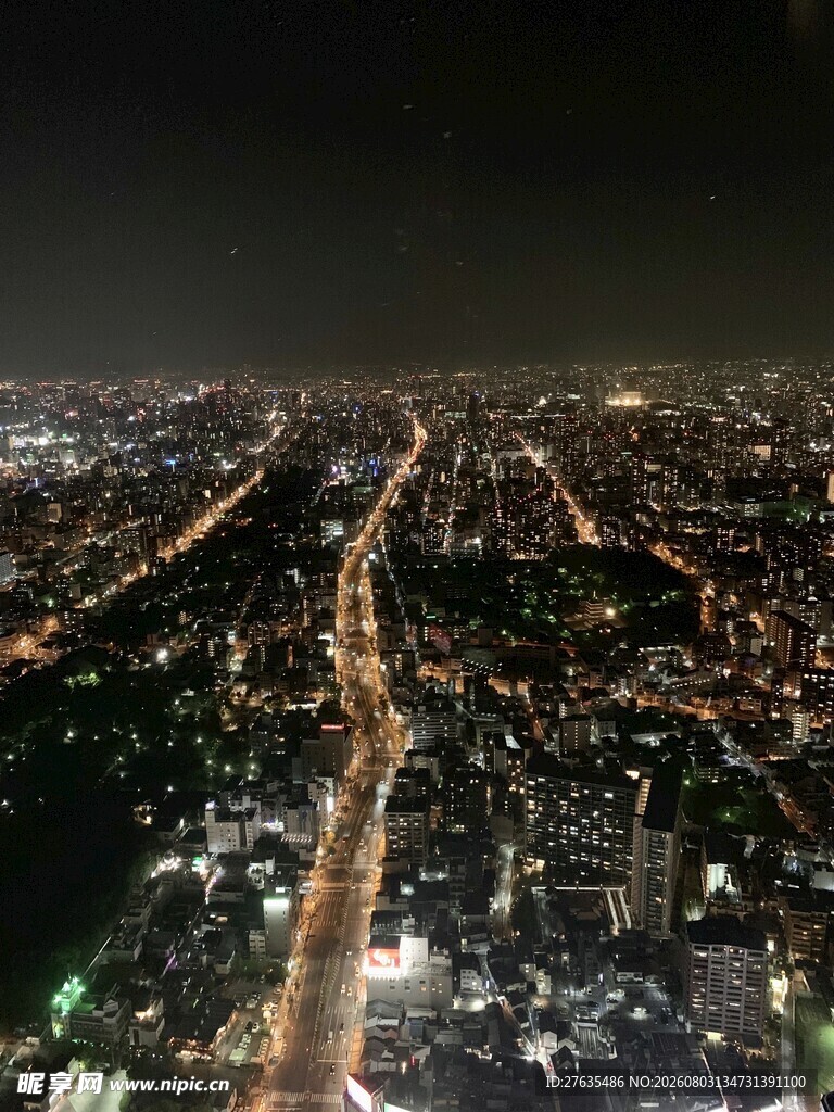 城市璀璨夜景俯瞰图