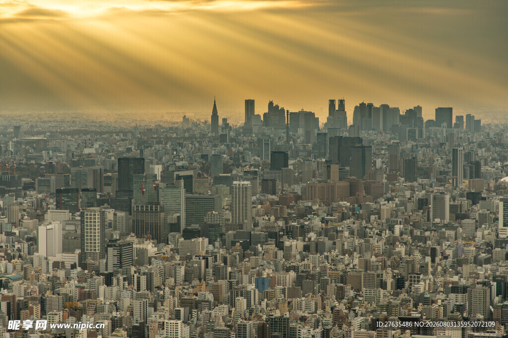 城市日出全景
