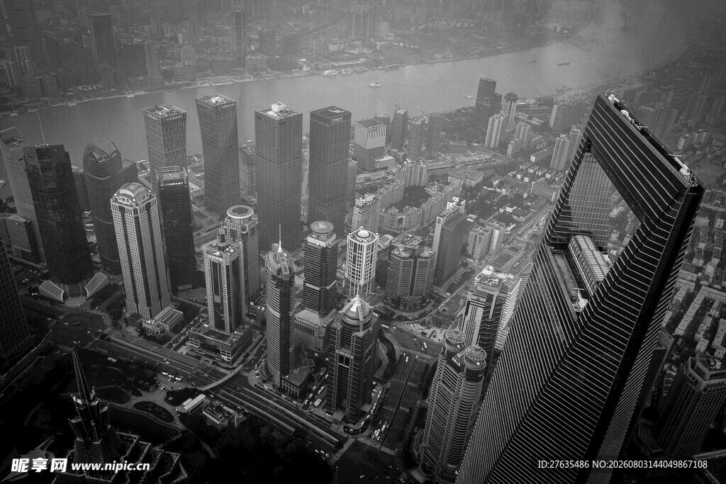 俯瞰都市高楼林立景观