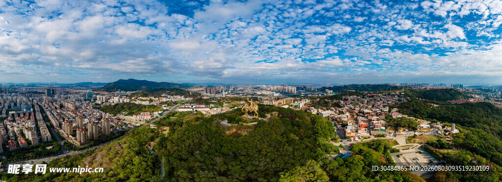 福建泉州郑成功公园全景图