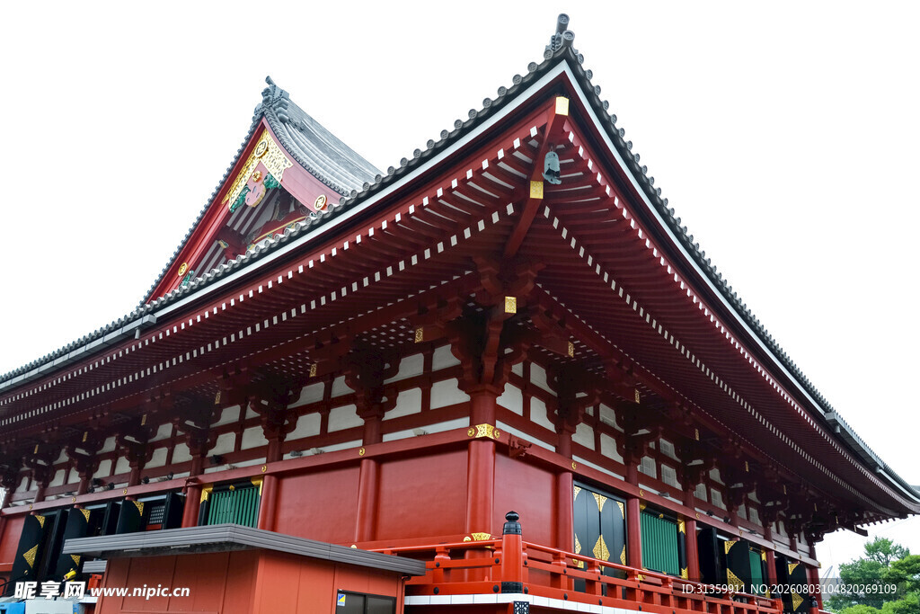 日本传统建筑寺庙一角