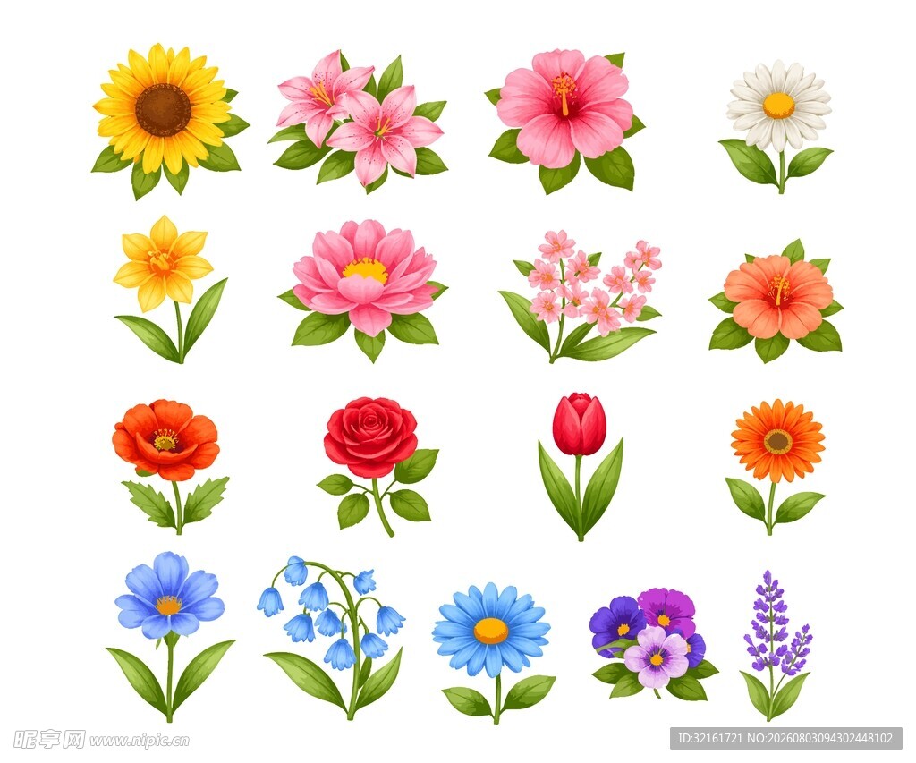 卡通花卉素材