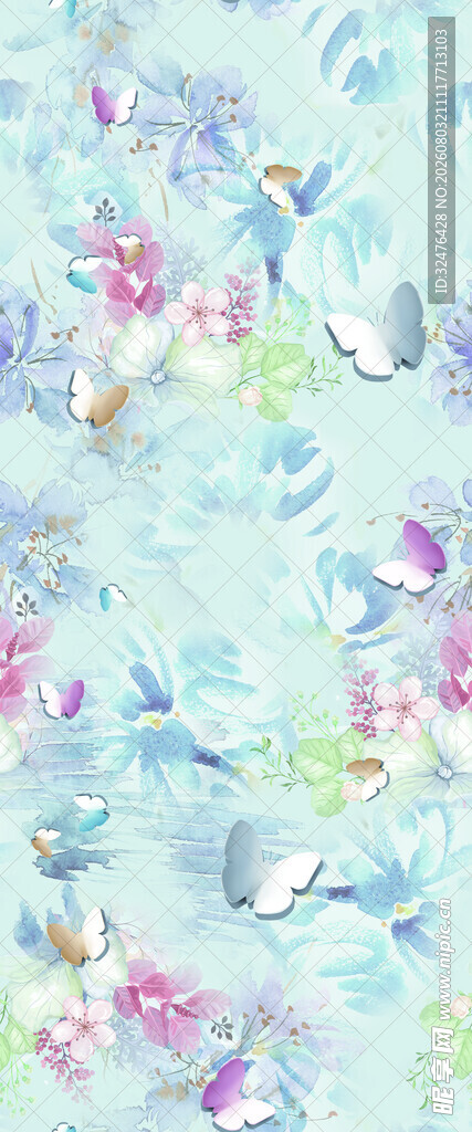 梦幻花卉飞鸟