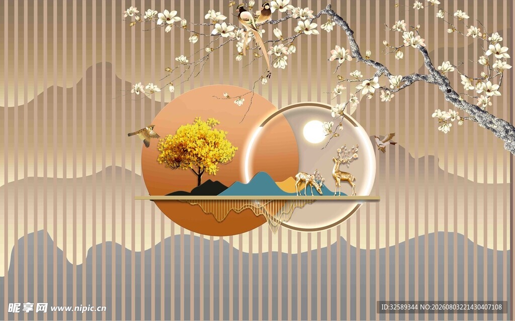 中式山水意境插画艺术