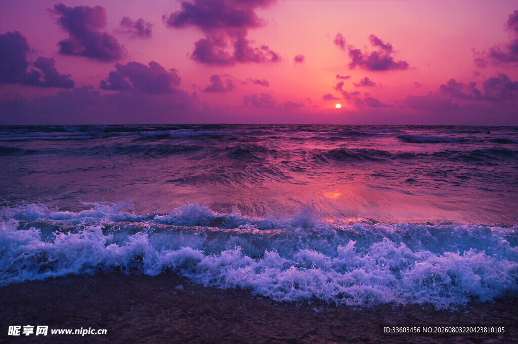 海边浪漫日落美景