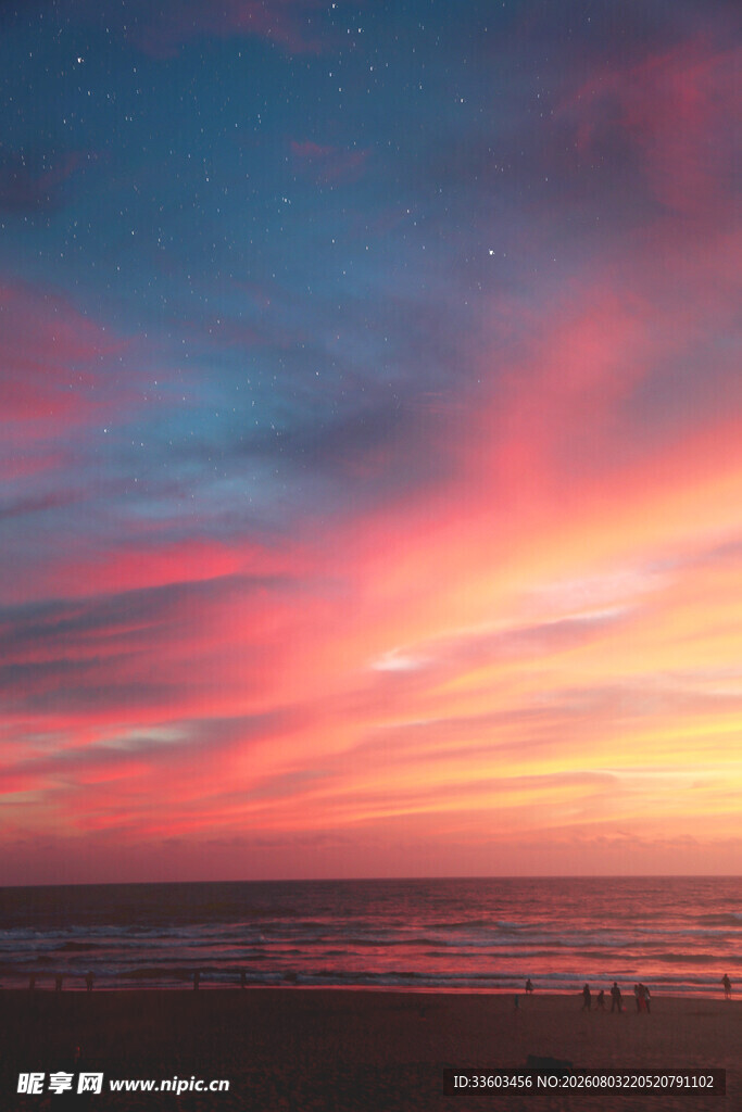 海边绚丽晚霞天空美景
