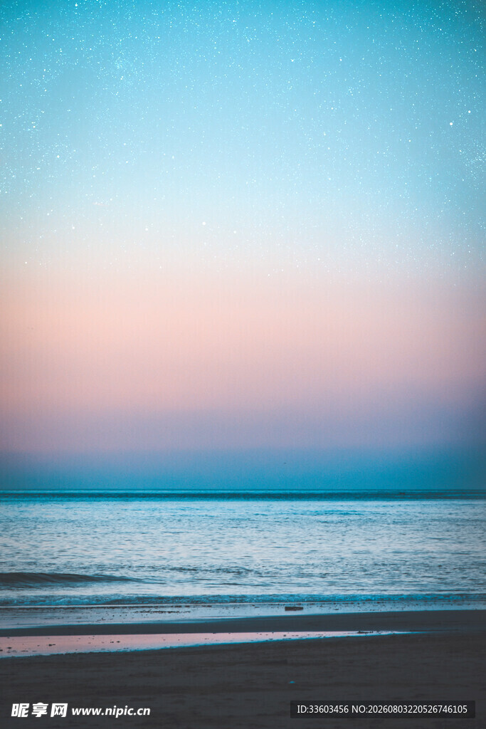 海边梦幻渐变天空美景