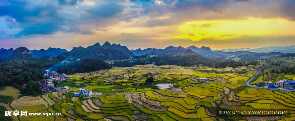 田园黄昏美景