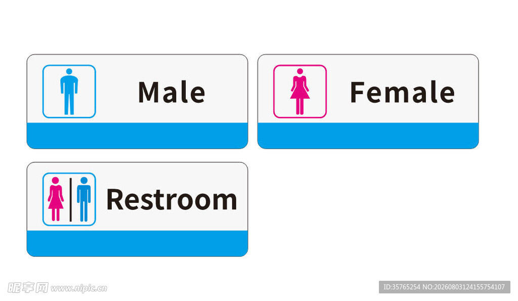 男女卫生间标识