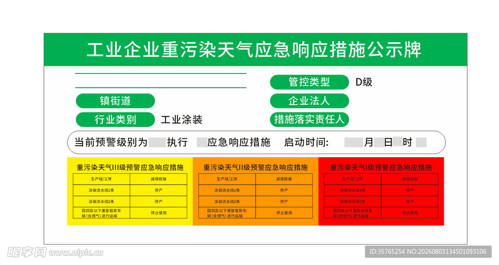 企业重污染天气应急响应措施公示