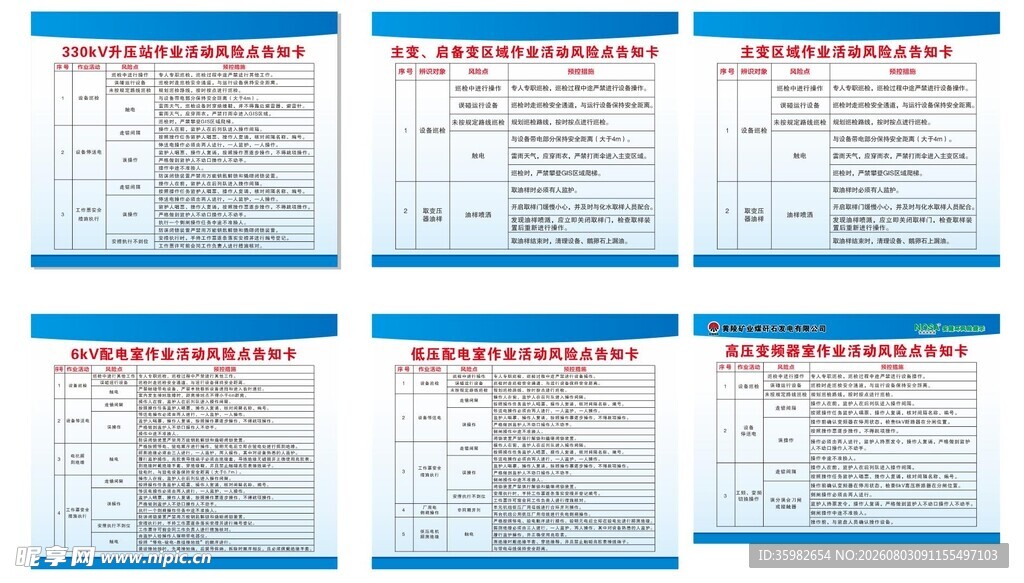 蓝色风险告知卡