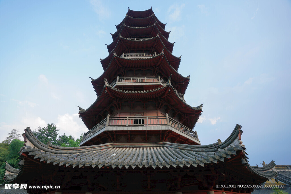 古色古香多层宝塔建筑