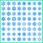 蓝色雪花图案集合