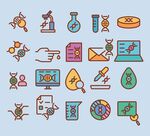 科学研究相关图标集合