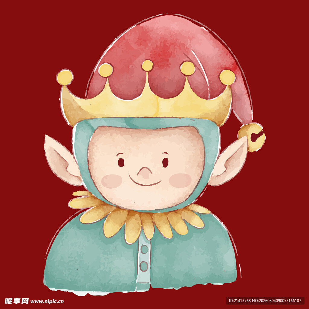 戴皇冠的小精灵形象