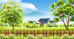 田园风光中的宁静乡村