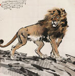 醒狮下山图