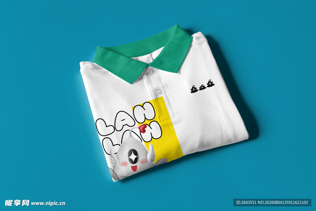 卡通图案T恤画面展示样机