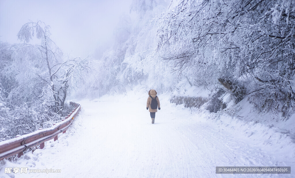峨眉山雪野独行者