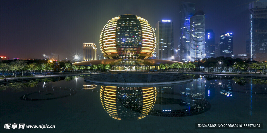 杭州钱江新城璀璨夜景