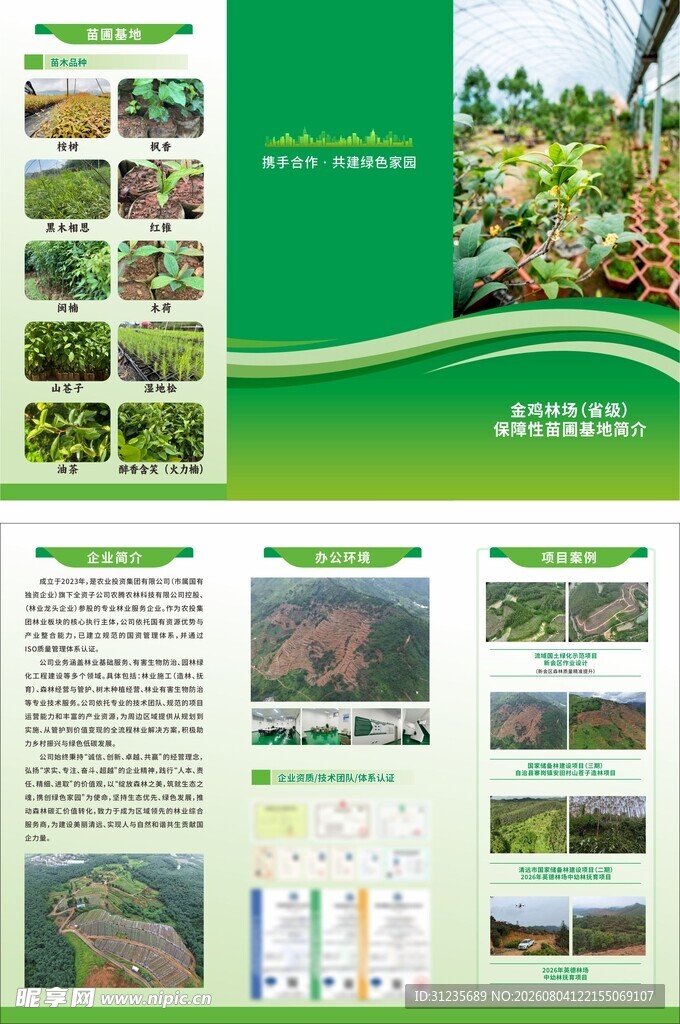 绿色农业项目展示三折页