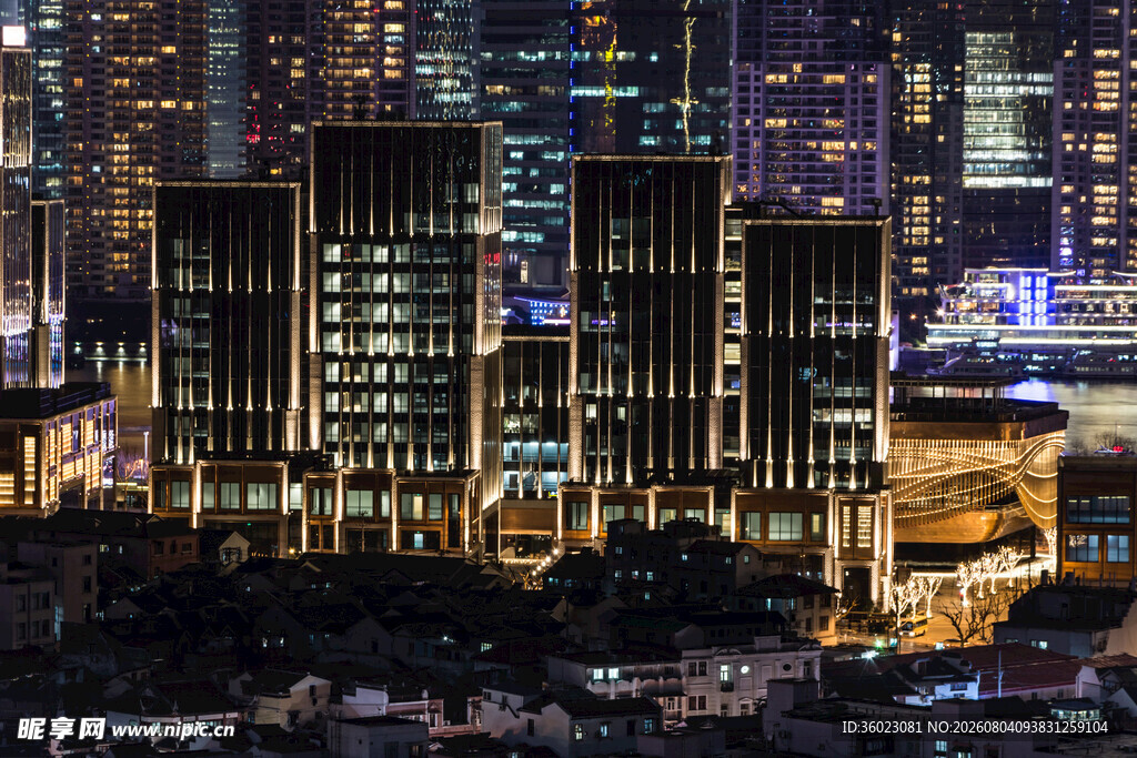 繁华都市夜景俯瞰