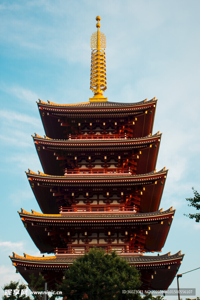 日式宝塔建筑景观