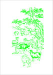 中国 古典羊 山林动物景象