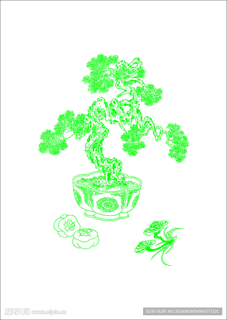 中国 古典盆景图案
