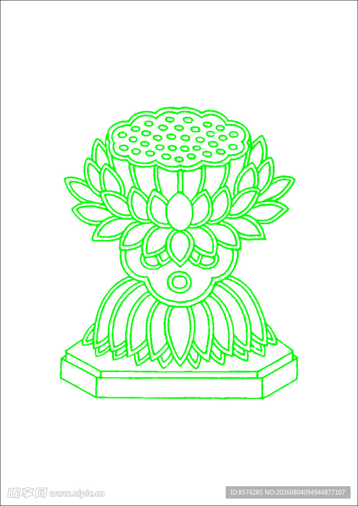 中国古典莲花雕刻图案