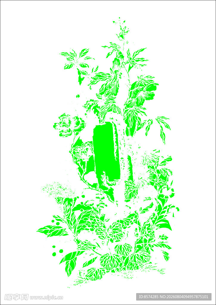 中国古典植物剪影艺术图