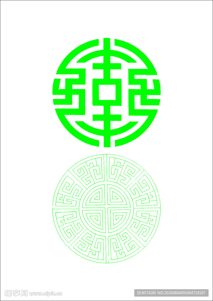 中式传统几何镂空图案