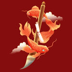 锦鲤毛笔绘就祥瑞图景