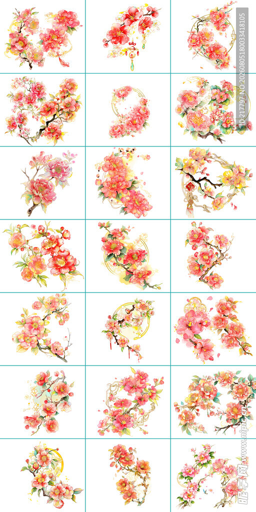 手绘牡丹花