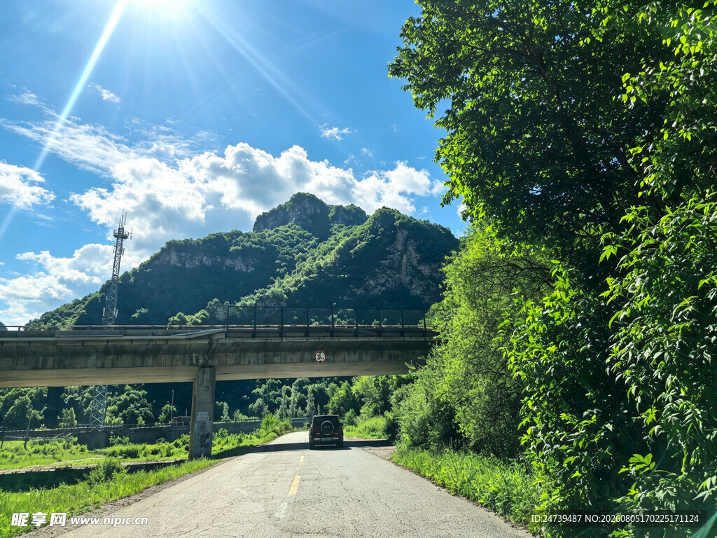 山间公路与桥的美丽景致