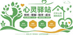 绿色心理咨询室心灵驿站文化墙3