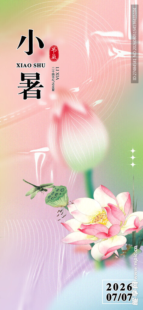 小暑时节荷花绽放图